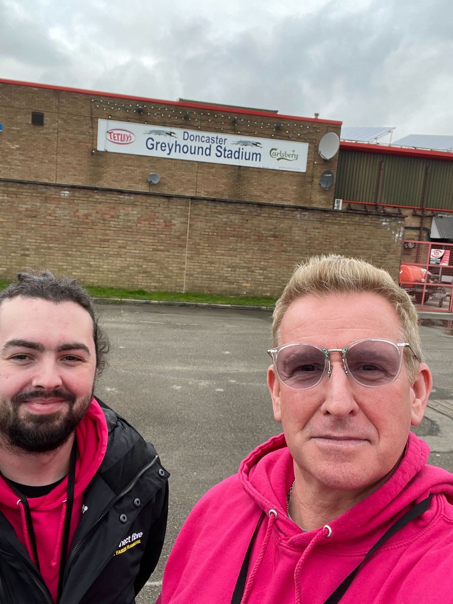 Our Fibre Experts outside the Greyhound stadium in Stainforth