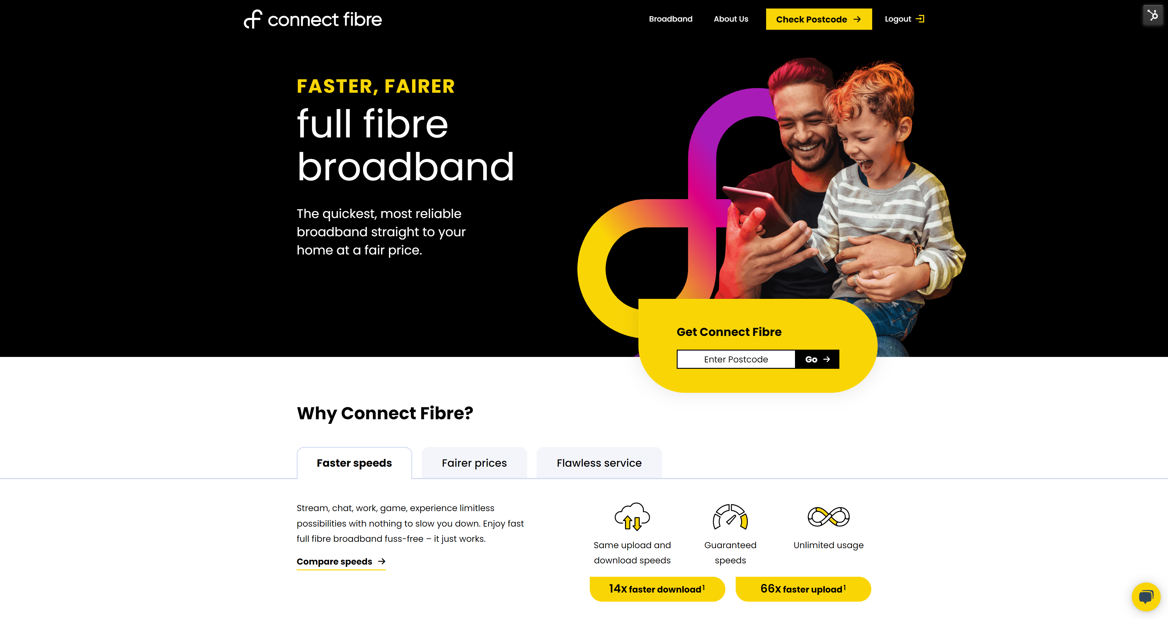 Connect Fibre Homepage